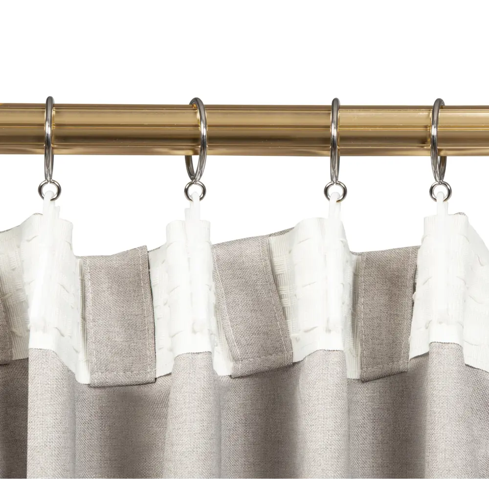 Штора Kreaforta Teora бежевая с лентой и скрытыми петлями 200x280 см 89405477 STLM-1572012 - Вид №4