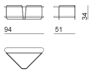 Треугольный низкий журнальный столик Bizzotto Italia Нара ARCH-00035498 - Вид №9