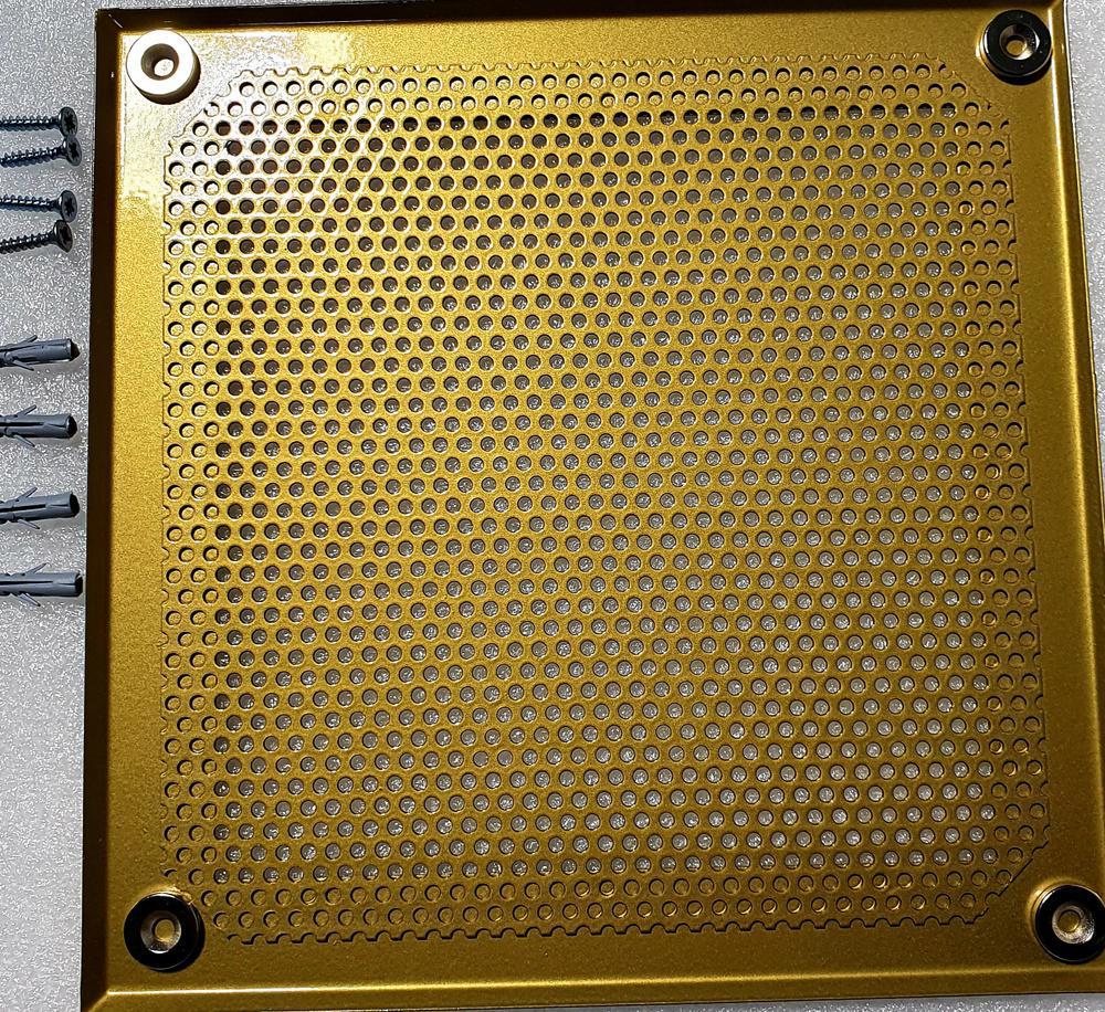 90600817 Решетка вентиляционная на магнитах VRK00212 200х200 мм металл цвет золотой STLM-0301248 ШАМРАЙ