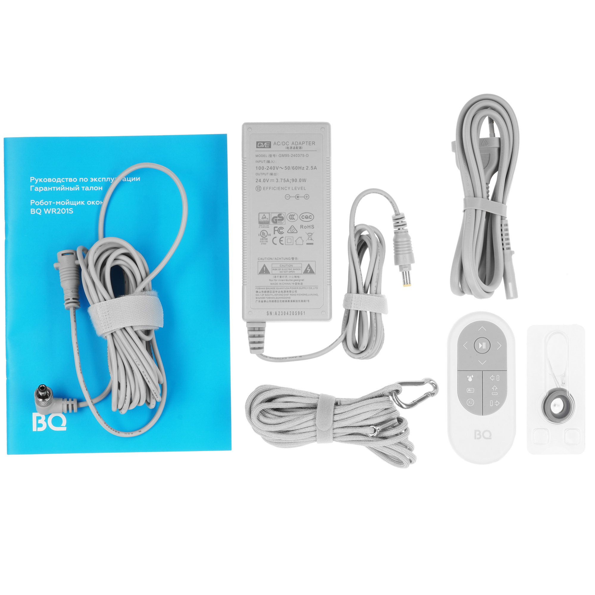 9045607 Робот-мойщик окон BQ WR201S белый STDN-0122780 - Вид №7