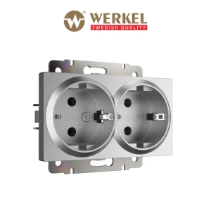 Розетка встраиваемая Werkel W1172065 с заземлением цвет серебряный матовый