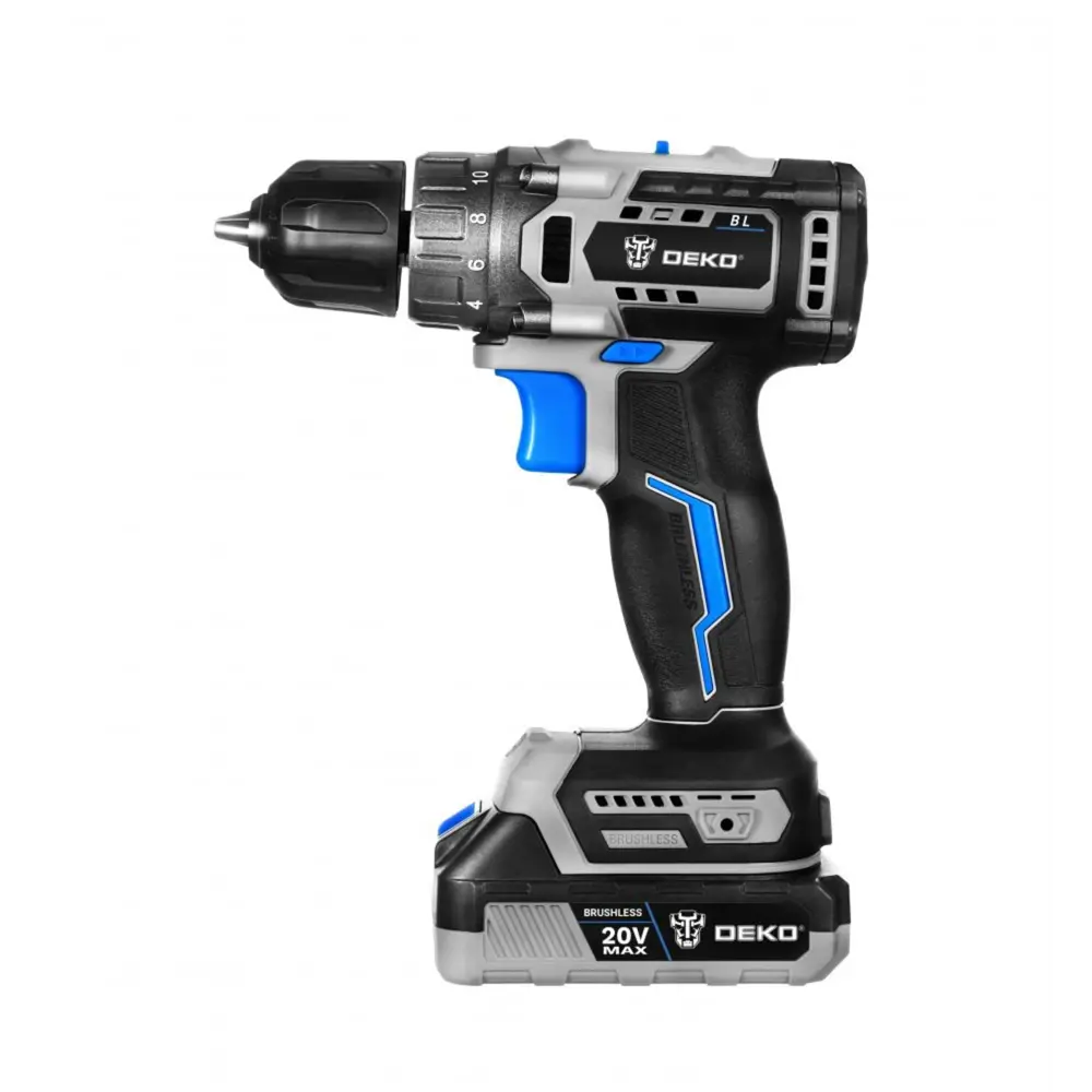 Дрель-шуруповерт аккумуляторная бесщеточная Deko Sharker 20V 063-4037, 20 В Li-ion 3 Ач 89334753 STLM-2133085 