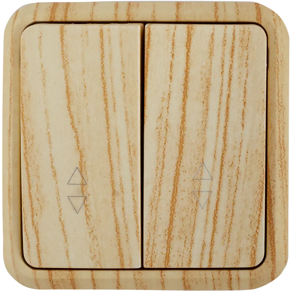 Выключатель проходной накладной Lexman First 2 клавиши, цвет дуб белый STLM-2143047