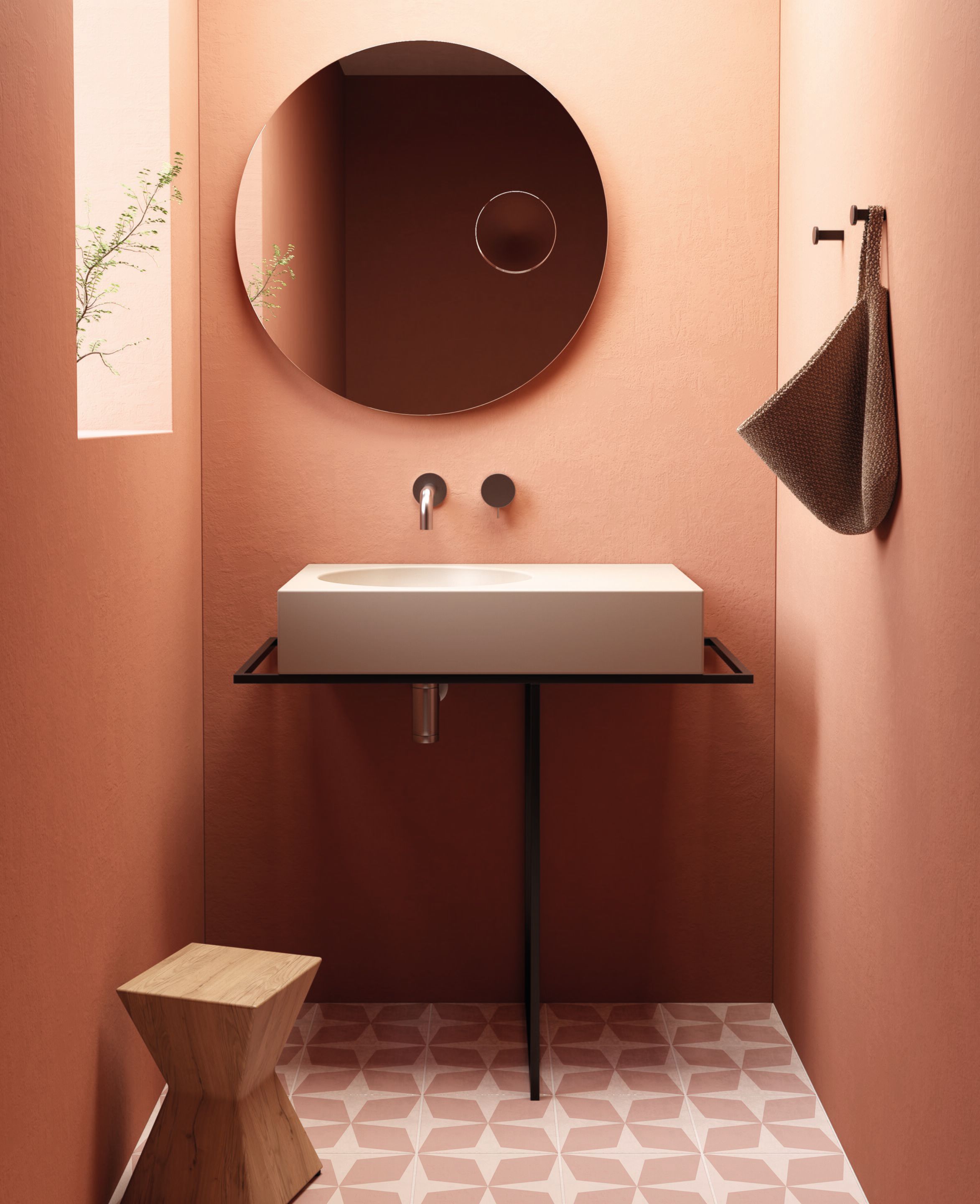 Керамическая консольная раковина с держателем для полотенец Galassia R70 ARCH-00043964 - Вид №1