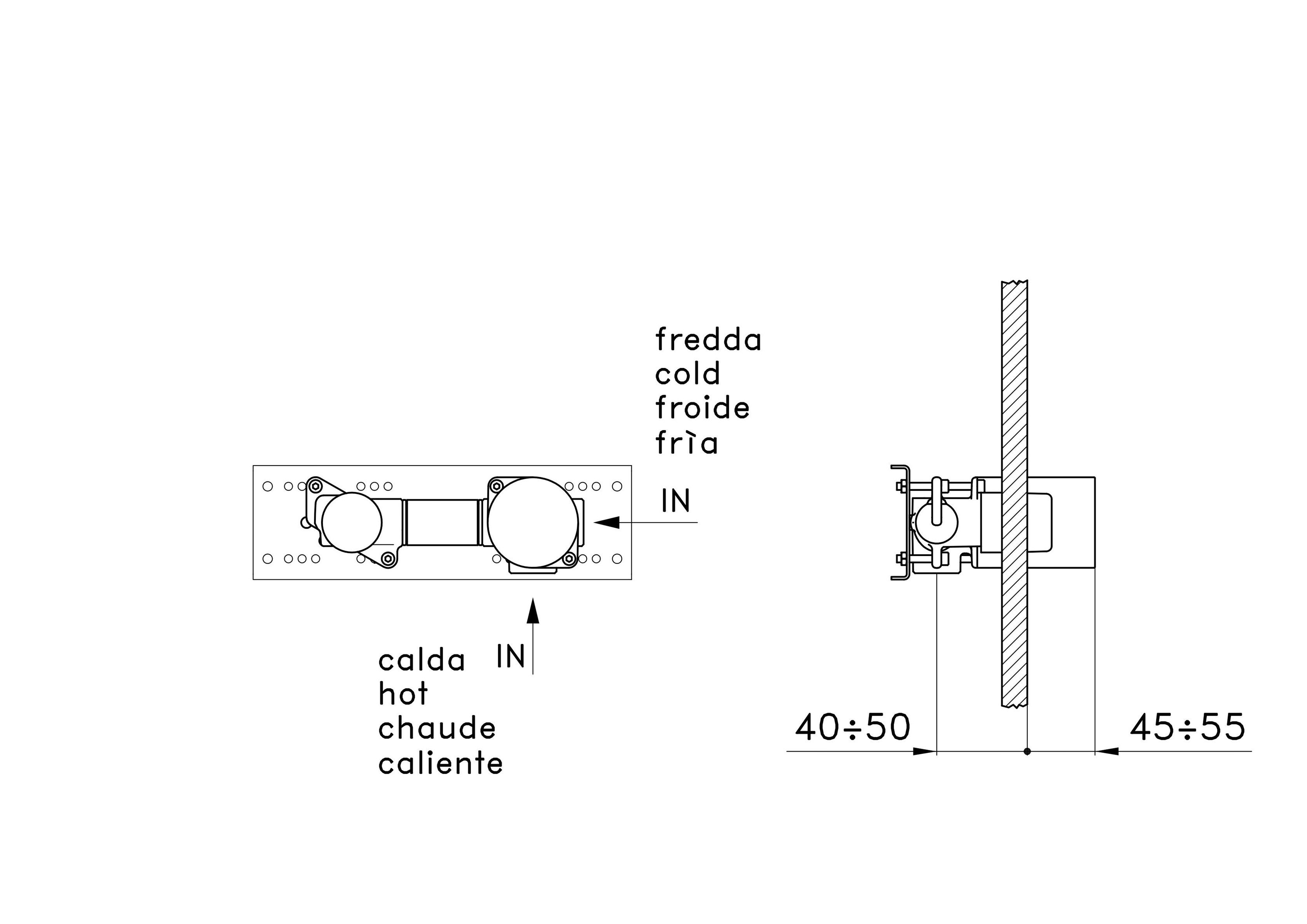 Настенный смеситель для раковины с 2 отверстиями RUBINETTERIE STELLA ARCH-00139327 - Вид №3