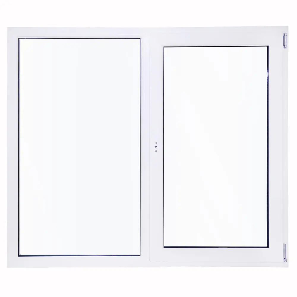 Пластиковое окно ПВХ Deceuninck двустворчатое 1440x1450 мм (ВхШ) однокамерный стеклопакет белый (с двух сторон) STLM-2189720 - Вид №1