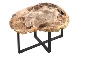 FUBR020 Приставной столик из окаменелого дерева ijlbrown