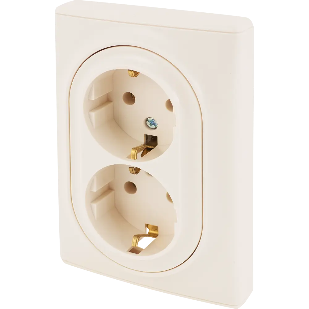 ONEKEYELECTRO Florence - двойная розетка с заземлением в бежевом цвете 82126984 STLM-0019869 - Вид №1
