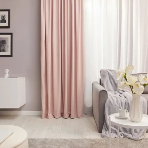 Штора на ленте 200x280 см цвет персиковый