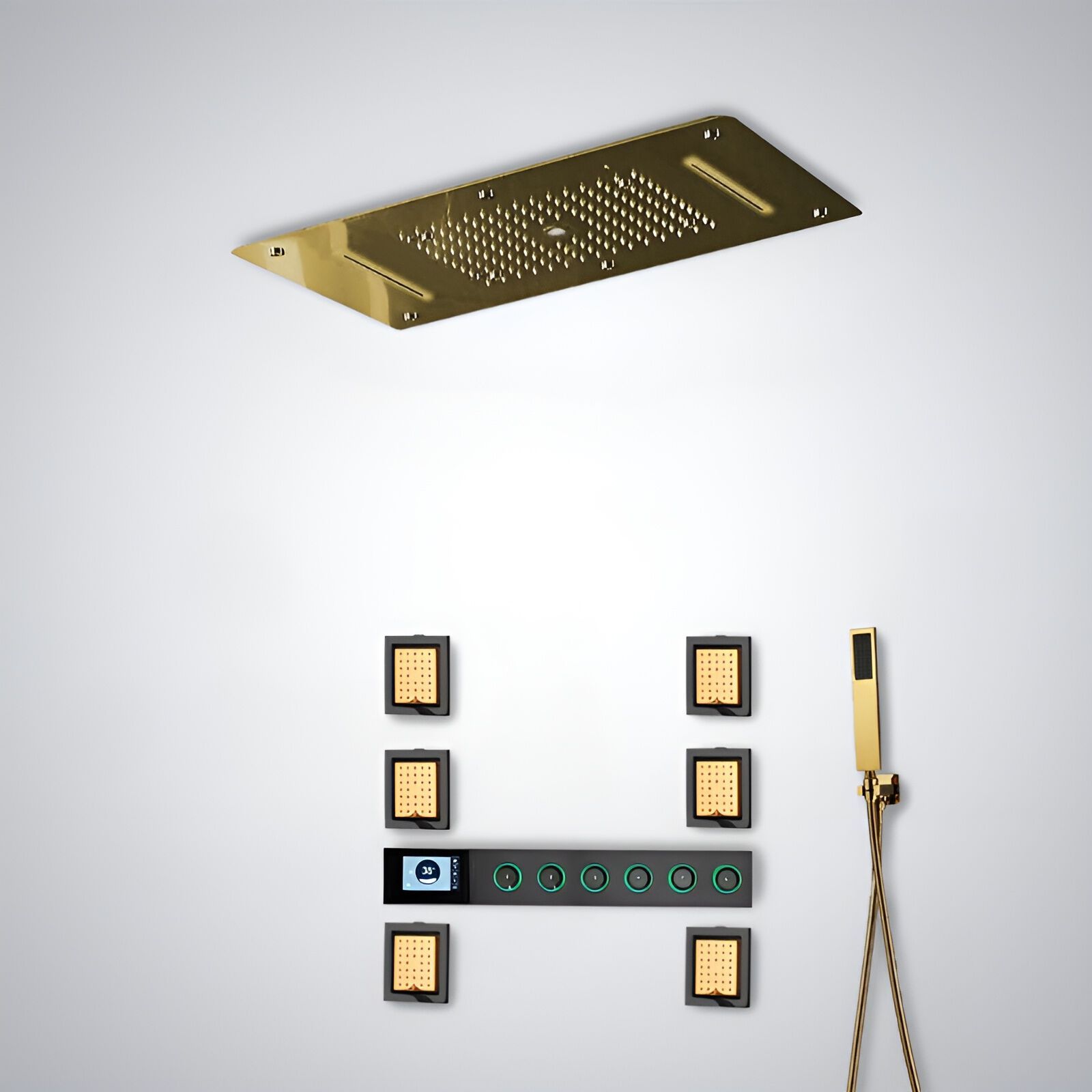 Светодиодный термостатический душ из нержавеющей стали Fontana Showers SORSO ARCH-00129864 - Вид №2