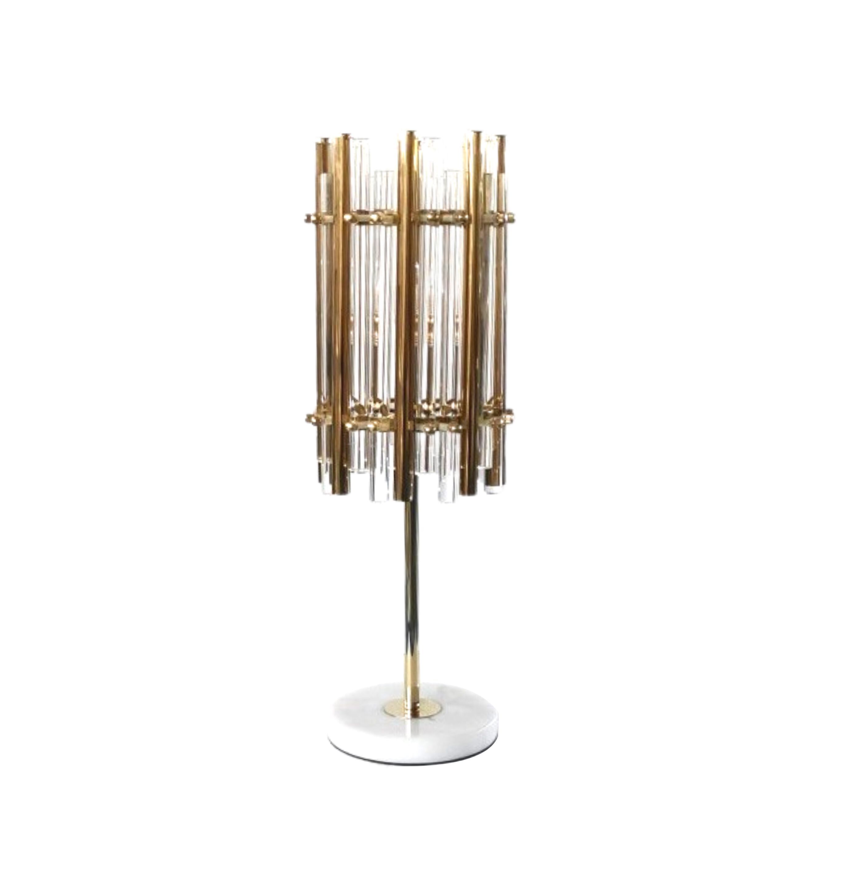 Настольная лампа из нержавеющей стали и стекла K-Lighting Chloe ARCH-00037787 - Вид №1