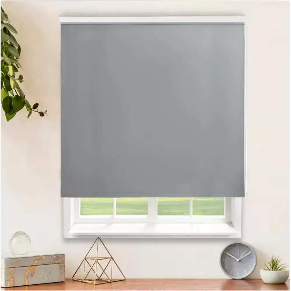 Рулонная штора KREAFORTA Karelia с полным затемнением, серая 160×175 см 89390217 STLM-1569274 - Вид №8