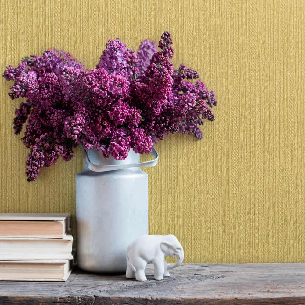 Обои виниловые Inspire Дождь 0.53х10 м однотон цвет лимонный 6119-31 Basic Rain STLM-2076191 - Вид №2