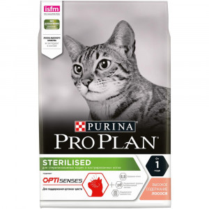 ПР0047259 Корм для кошек для стерилизованных и кастрированных, для поддержания органов чувств, лосось сух. 3 кг Pro Plan