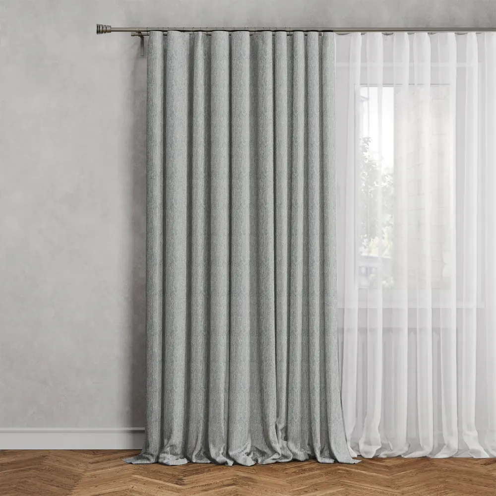 MIAMOZA Штора Торонто на ленте 200x280 см серо-бежевый жаккард 89398905 STLM-1570520