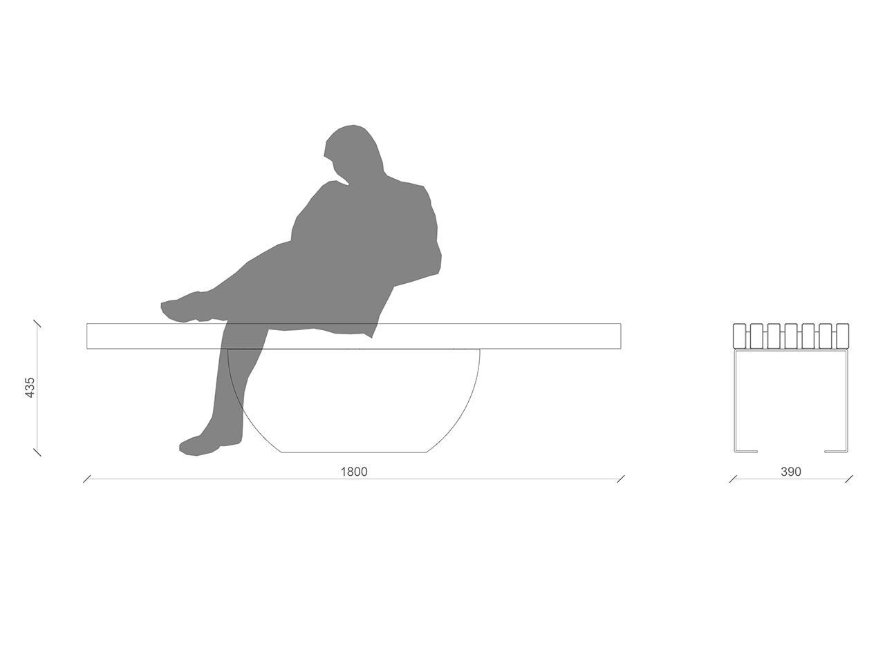 Стальная и деревянная скамья Lazzari ECLISSE ARCH-00068840 - Вид №13