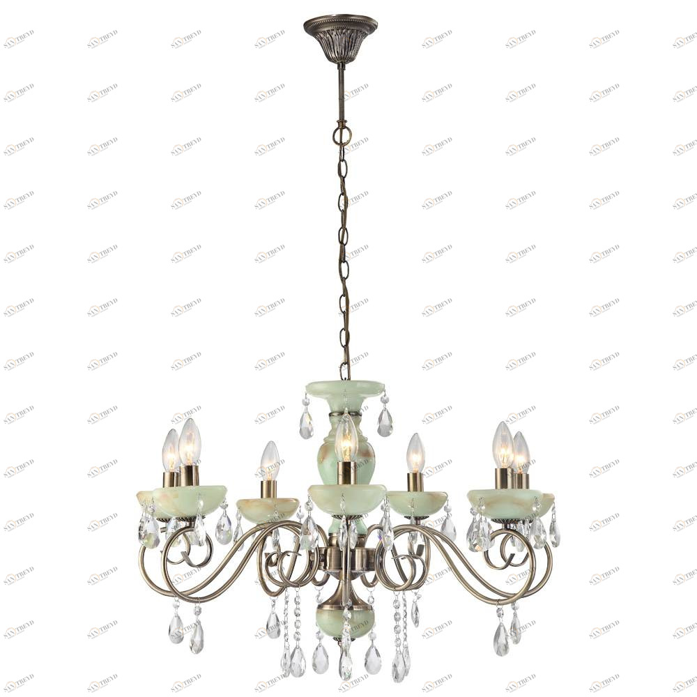 Подвесная люстра Arte Lamp Onyx Green A9592LM-7AB ARTE LAMP ДИЗАЙНЕРСКИЕ, ONYX 056597 Зеленый 