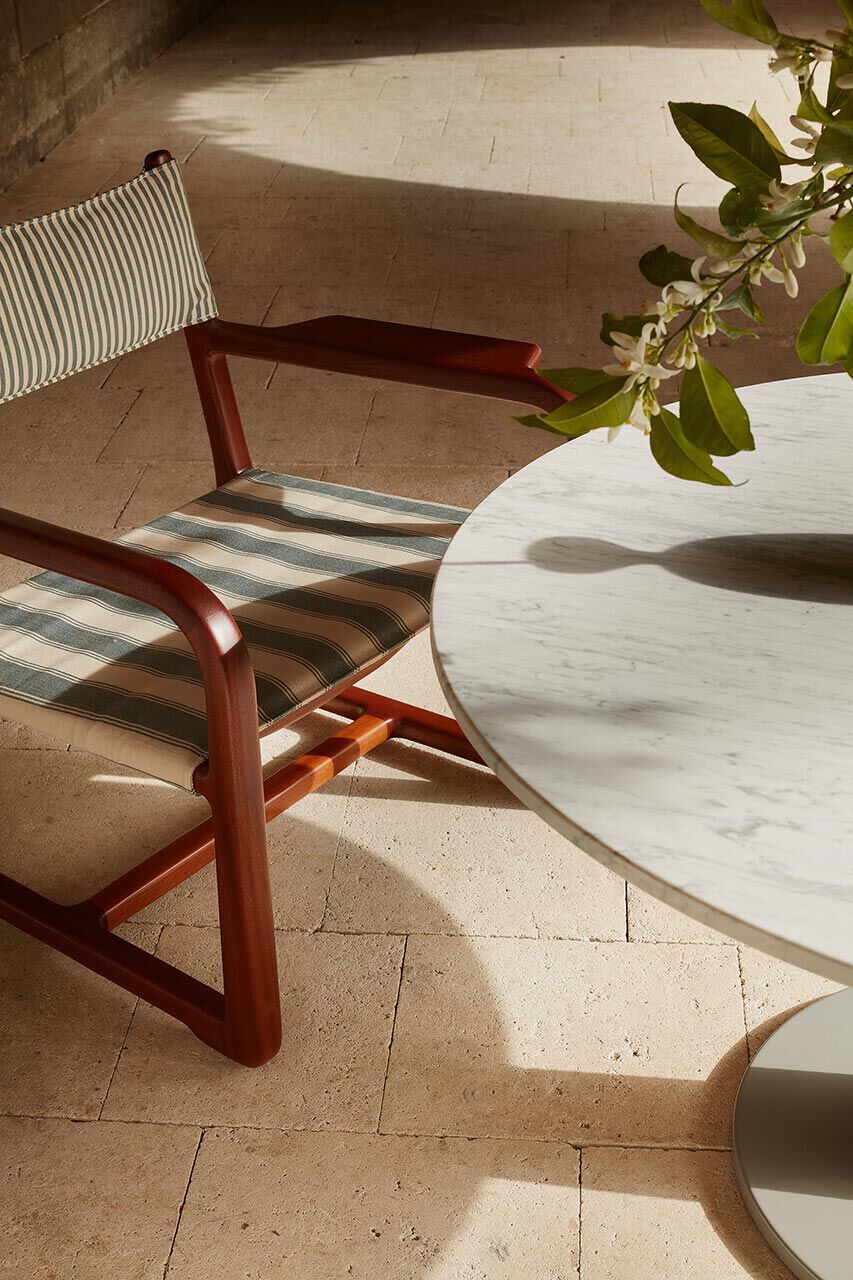 Круглый стол из мрамора и красного дерева Exteta Sunset ARCH-00118082 - Вид №5