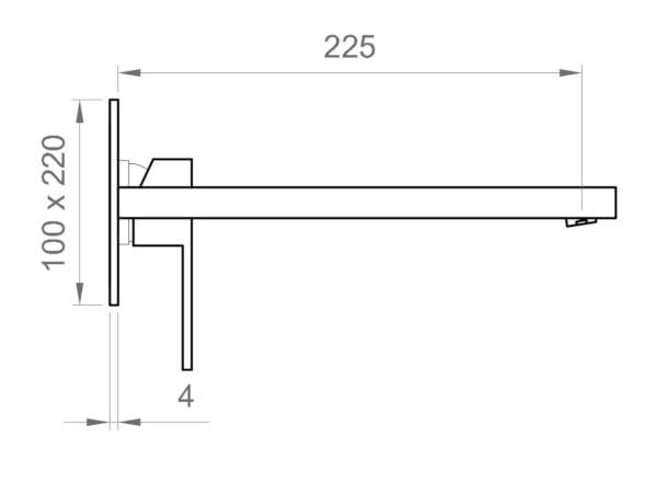 Смеситель для раковины с 2 отверстиями и пластиной Ercos Versilia ARCH-00019126 - Вид №2