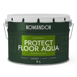 Эмаль Komandor Protect Floor Aqua для пола прозрачная база С 9 л