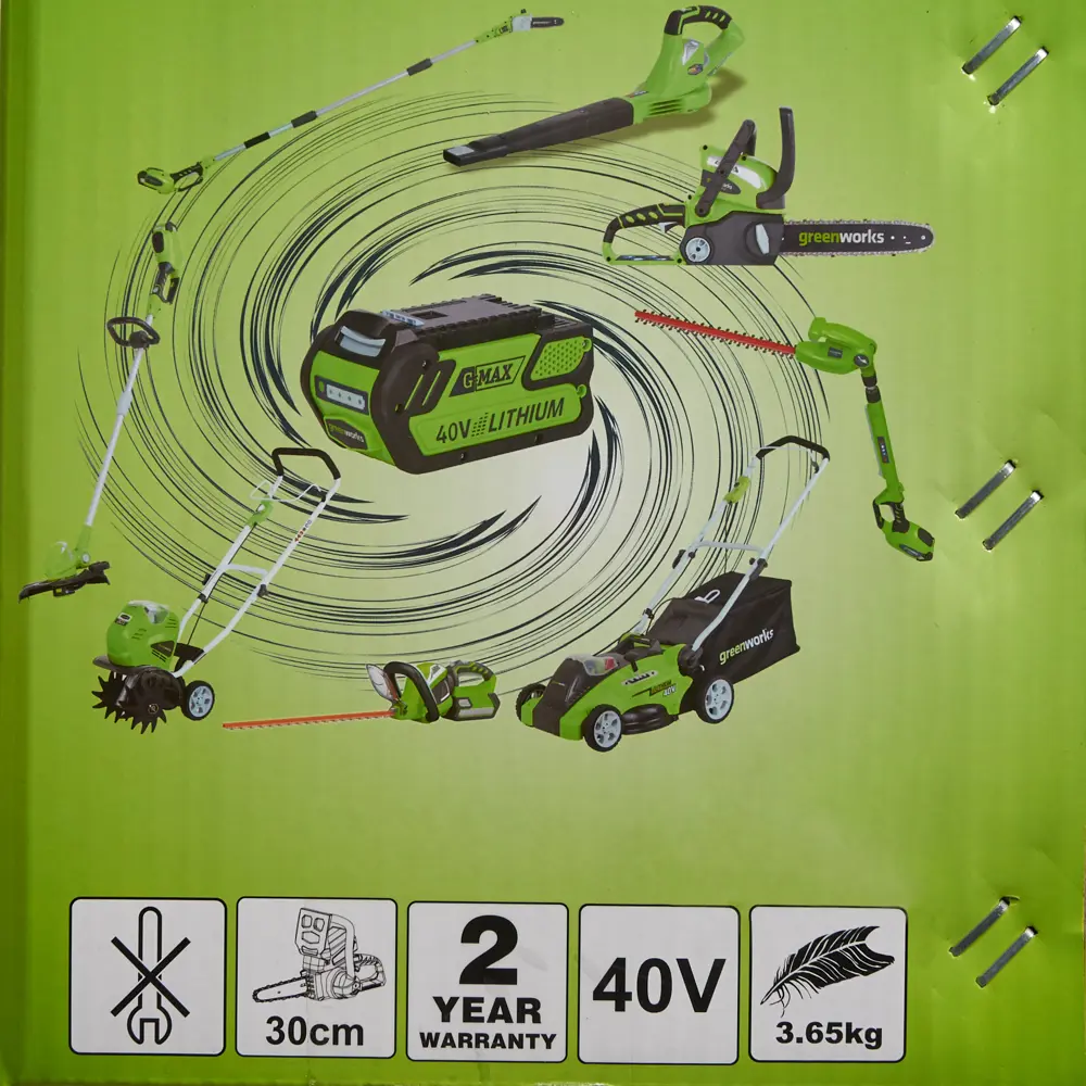 Аккумуляторная пила Greenworks, 40 В шина 30 см АКБ и ЗУ не в комплекте STLM-2176977 - Вид №4