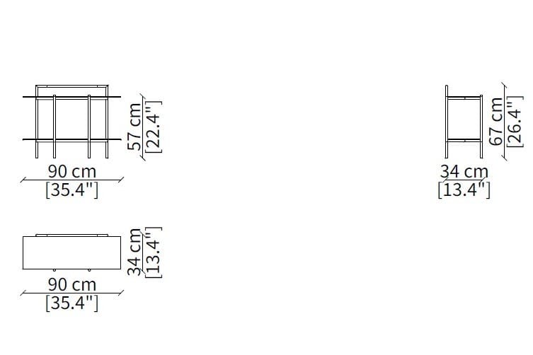 Двухсторонний самонесущий книжный шкаф Frigerio ARCH-00025024 - Вид №6