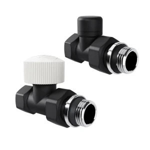 Термостатический комплект для радиатора прямой Royal Thermo Design 1/2" латунь цвет черный