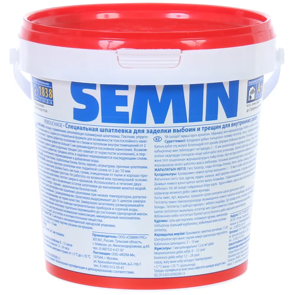 Шпатлевка для выбоин трещин Semin 1.5 кг STLM-2041051 - Вид №1
