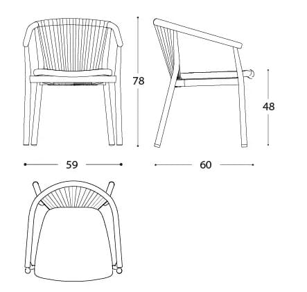 Алюминиевый стул с порошковым покрытием с подлокотниками Varaschin Smart ARCH-00104002 - Вид №9