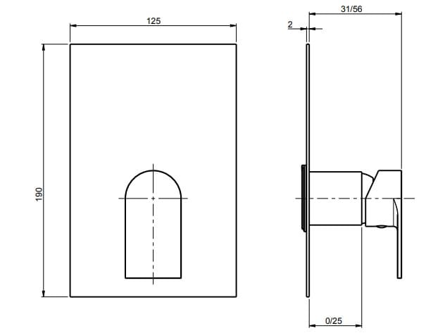Встраиваемый однорычажный смеситель для душа Rubinetterie Frattini Птолемей ARCH-00047431 - Вид №7
