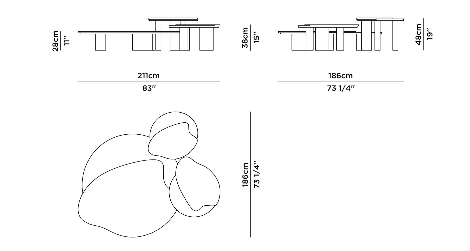 Журнальный столик из мрамора Калакатта и дуба Greenapple Bordeira ARCH-00013344 - Вид №3