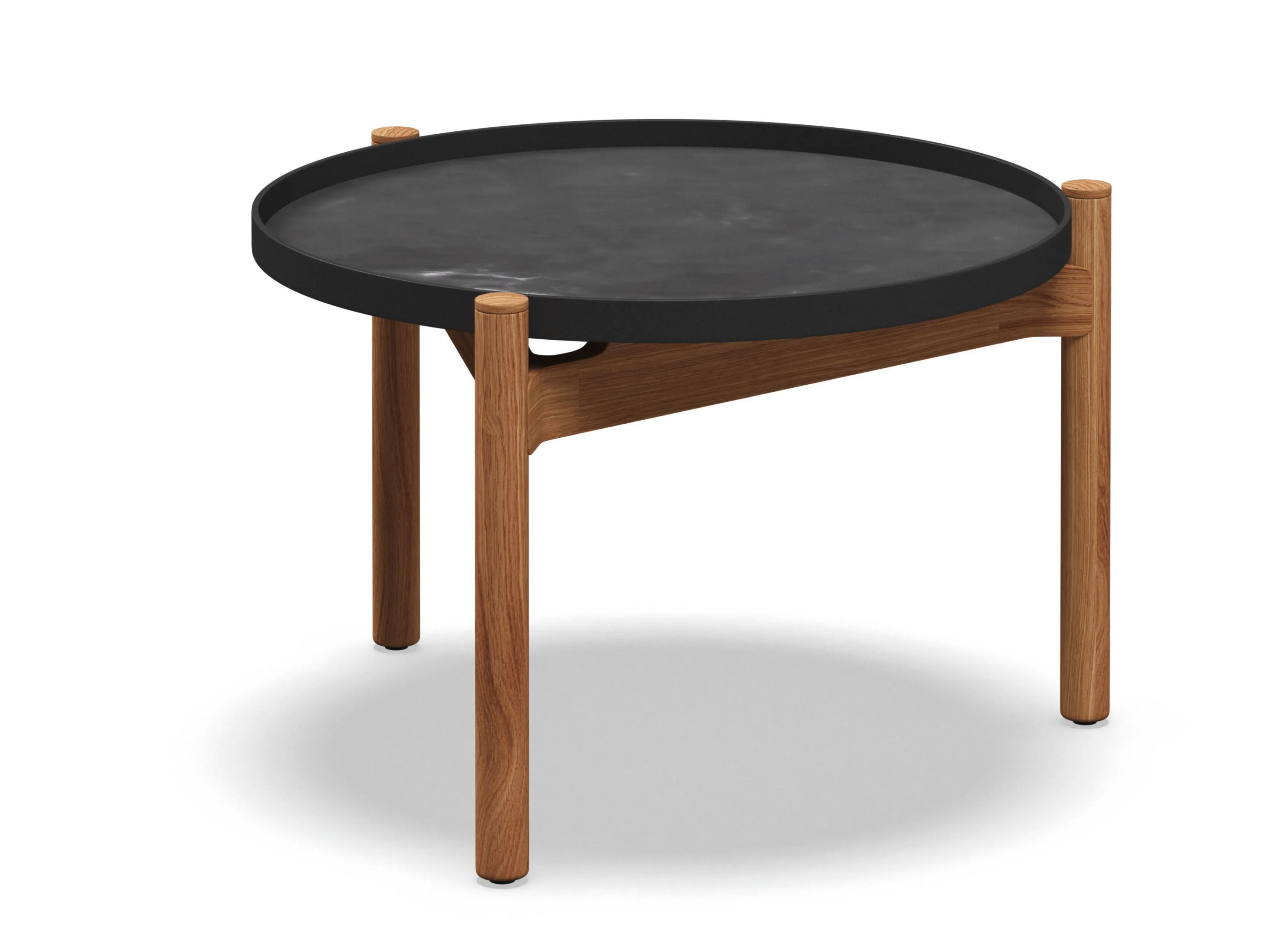 Круглый стол из тикового дерева и керамики Gloster SEPAL ARCH-00002191