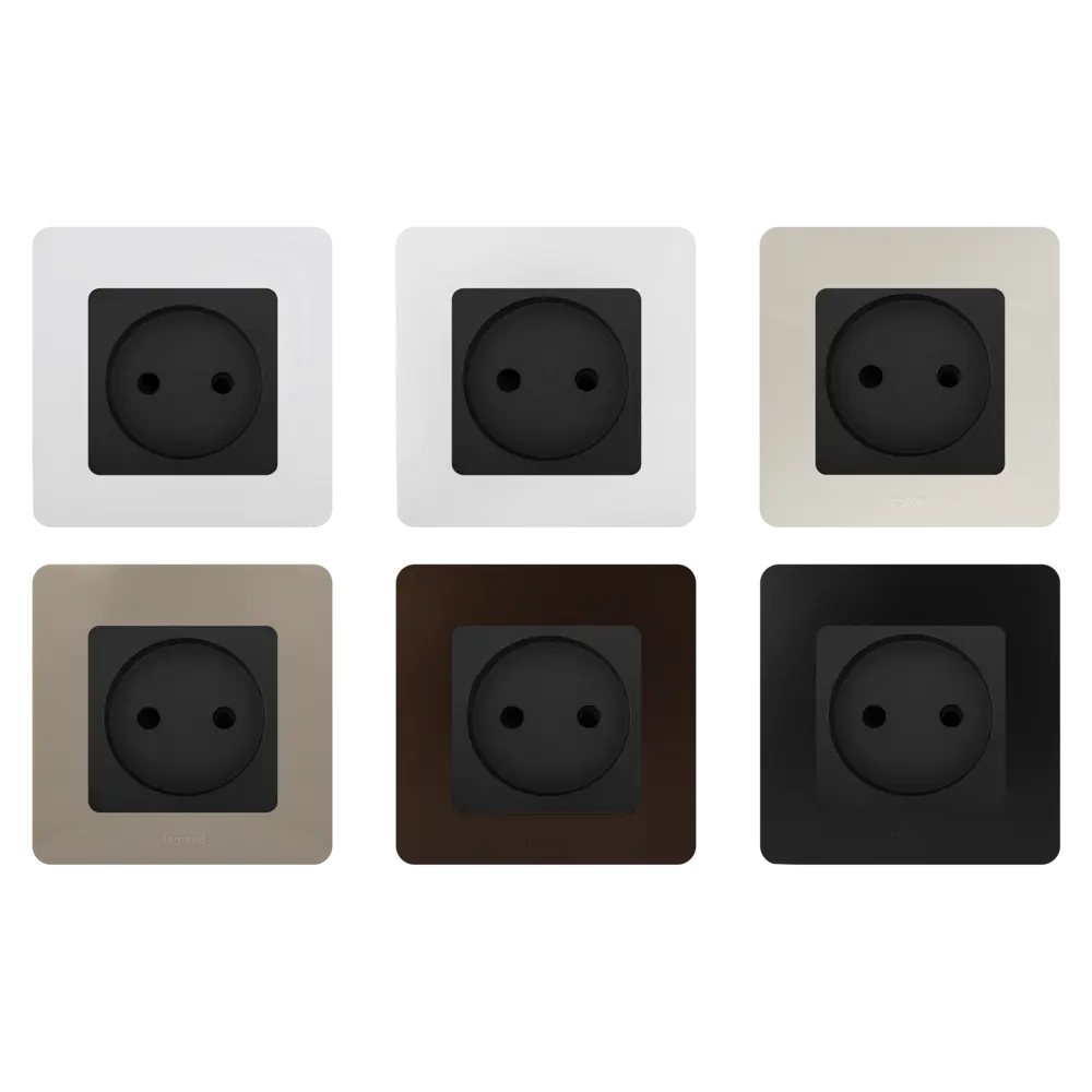 Legrand Etika - розетка без заземления антрацит с защитой от детей 17357090 STLM-0008040 - Вид №1