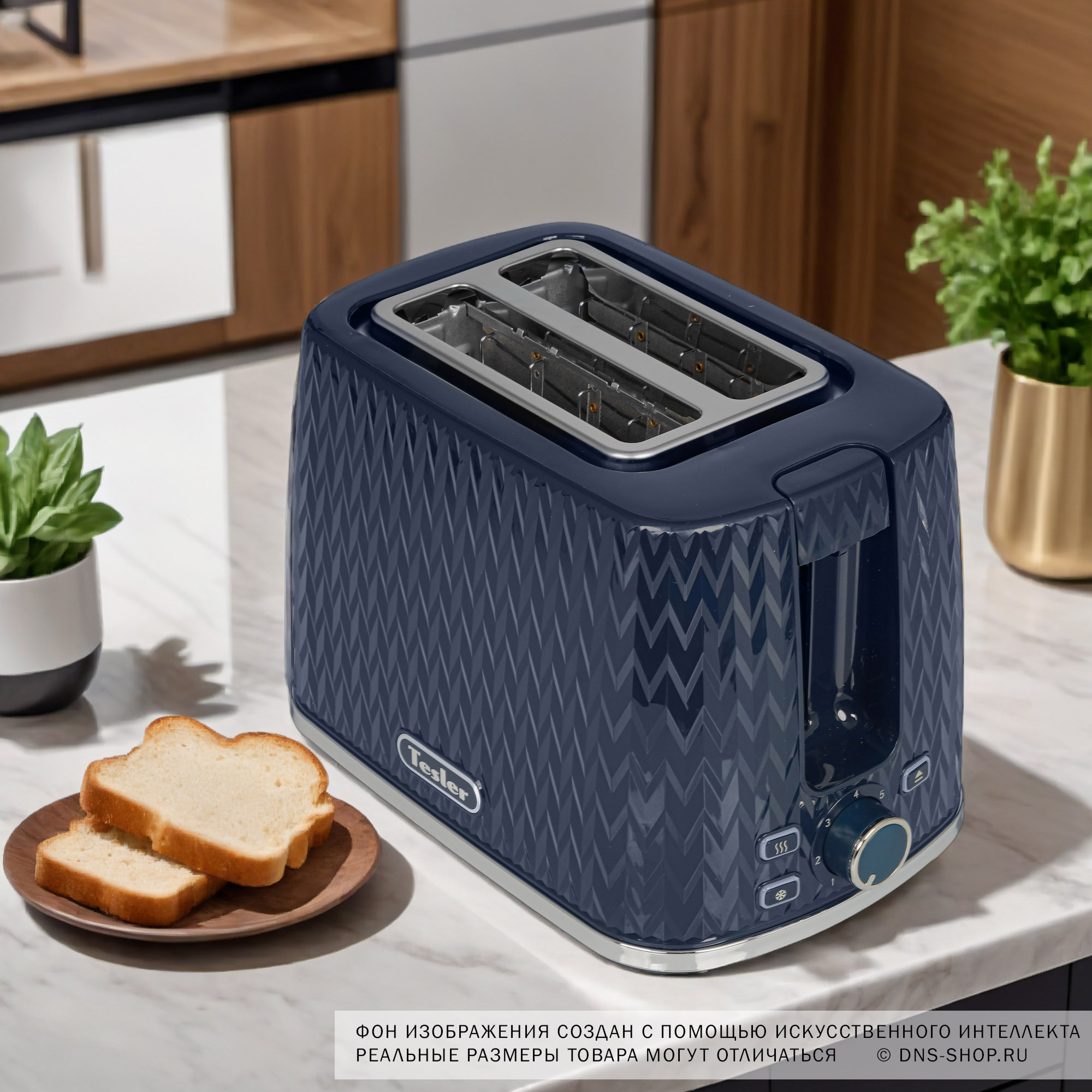 9054307 Тостер Tesler TT-204 NAVY BLUE синий STDN-0010593 - Вид №9