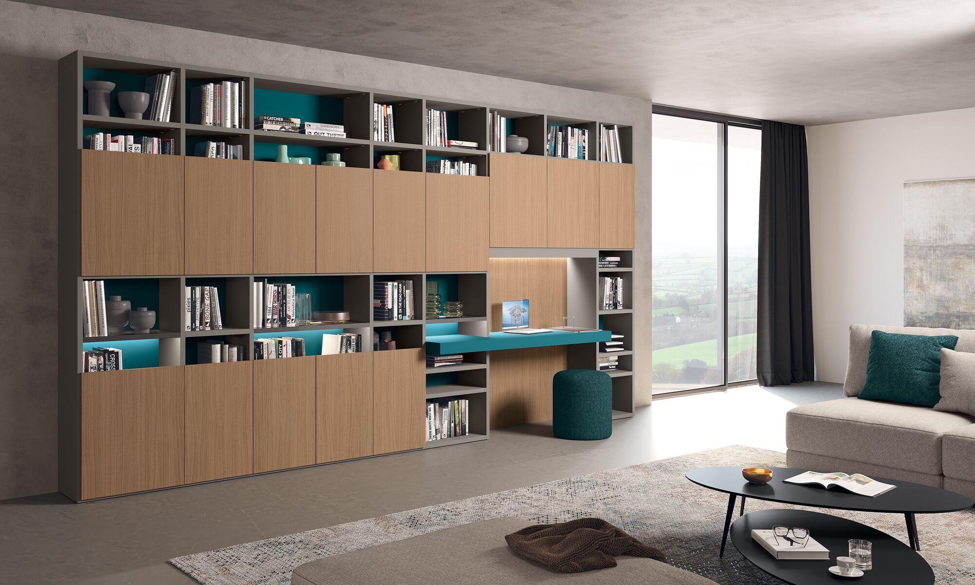 Деревянный секционный книжный шкаф Febal Casa TRENTA ARCH-00000563 - Вид №6