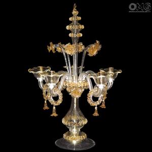 1133 ORIGINALMURANOGLASS Настольная лампа Факел - Флорал - муранское стекло OMG 55 см
