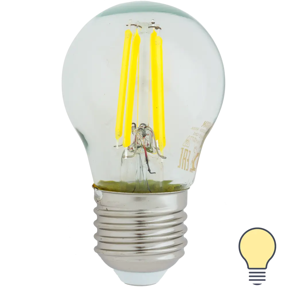 Лампа светодиодная Osram E27 220 В 5 Вт шар 600 лм, тёплый белый свет STLM-2084239