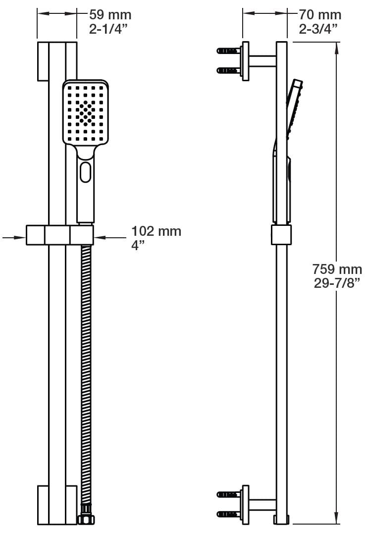 Настенная душевая колонна с ручным душем BARIL DGL-1660-13 ARCH-00025171 - Вид №2