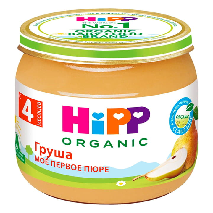 Фруктовое пюре Груша с 4 месяцев мое первое пюре HiPP 80 г Santreyd 15606 - Вид №1