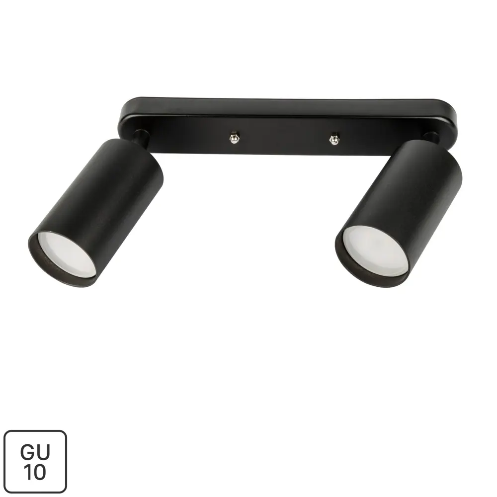 Спот поворотный накладной S620 IP20 2 лампы GU10 5 м² цвет черный 84609035 STLM-2159111 Santreyd 