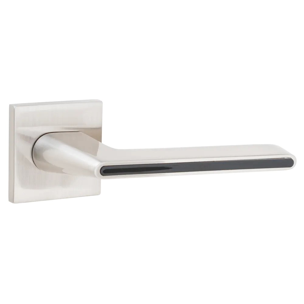 Дверная ручка на розетке Armex H-30118-A без запирания цвет никель/черный STLM-2203613 - Вид №1