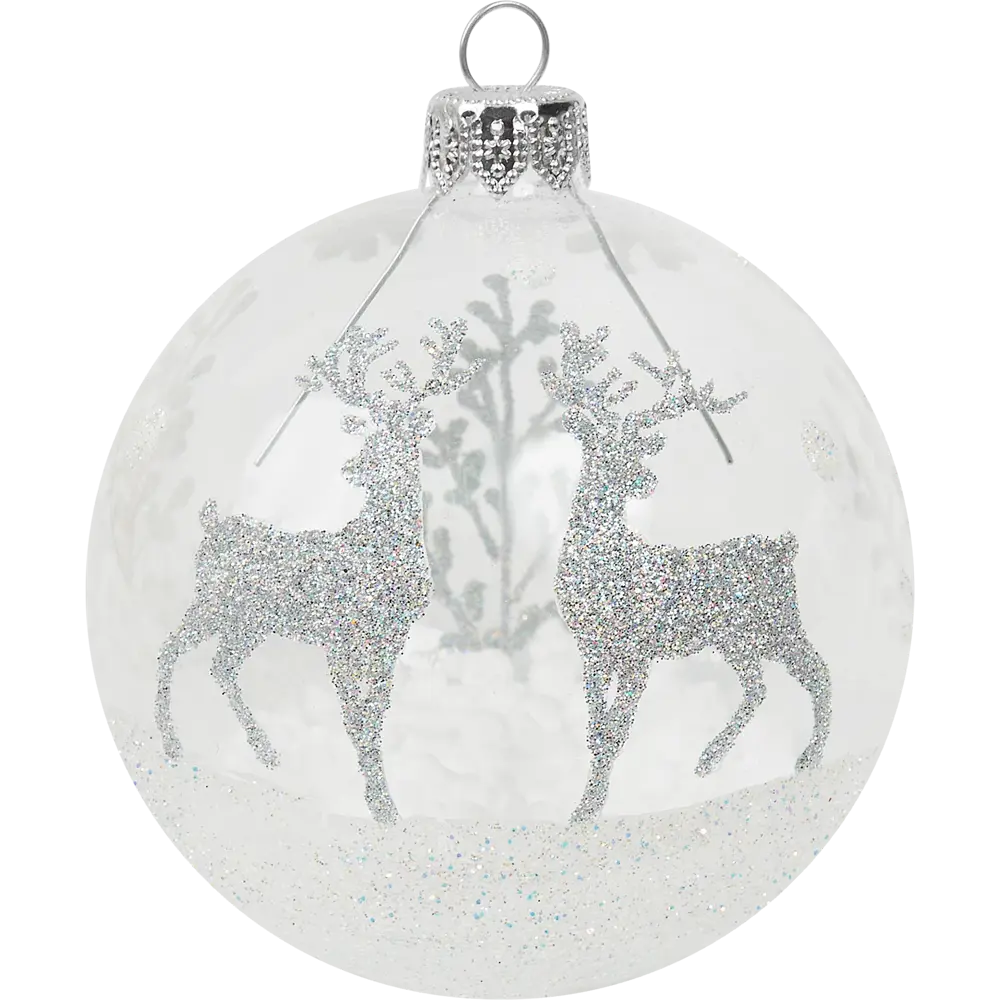 85178258 Шар Олени зимой 2 КУ-80-214008 Коломеев 8x9 см STLM-0961133 Santreyd 