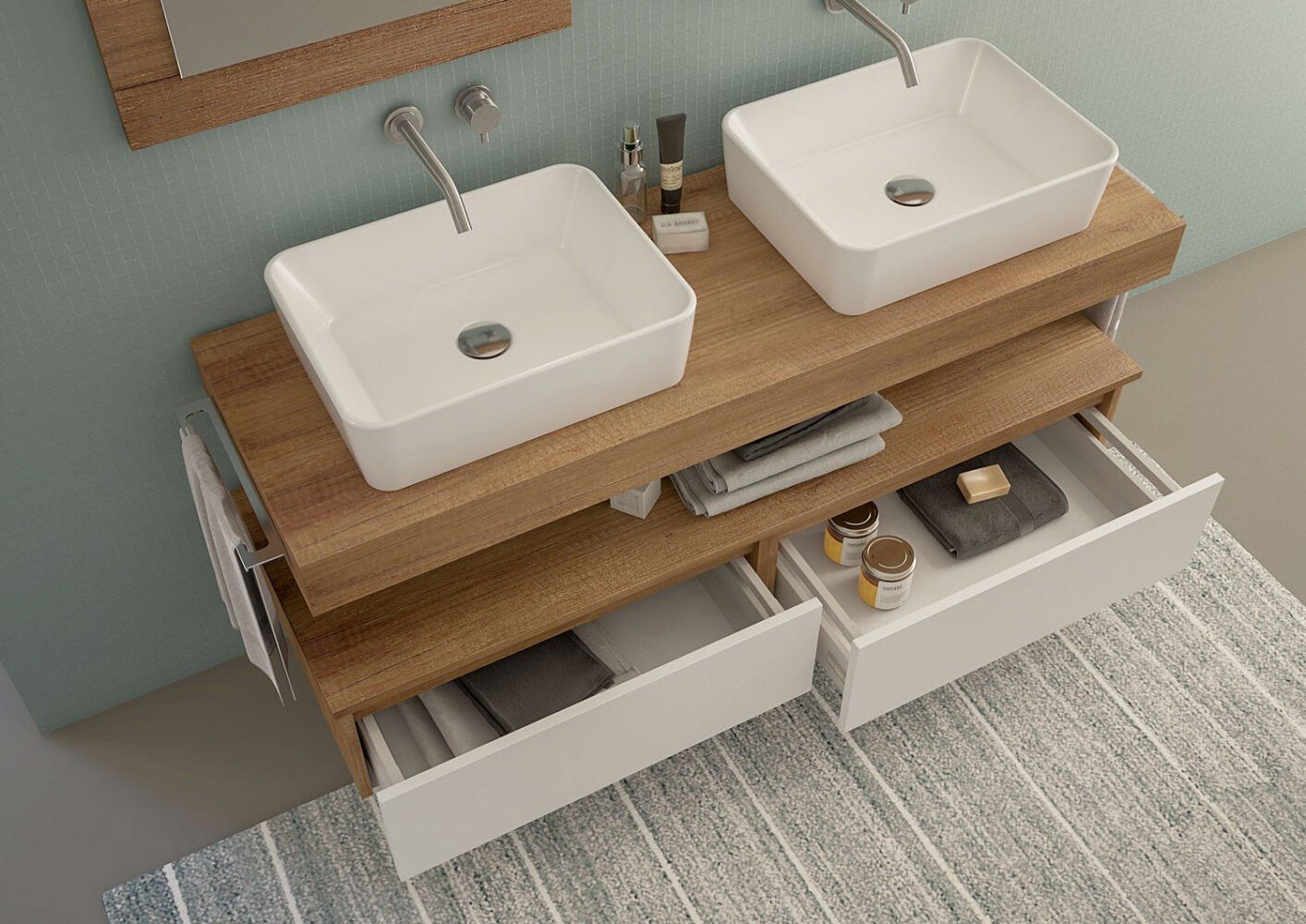 Двойной секционный умывальник LEGNOBAGNO Urban секционная ARCH-00141064 - Вид №1