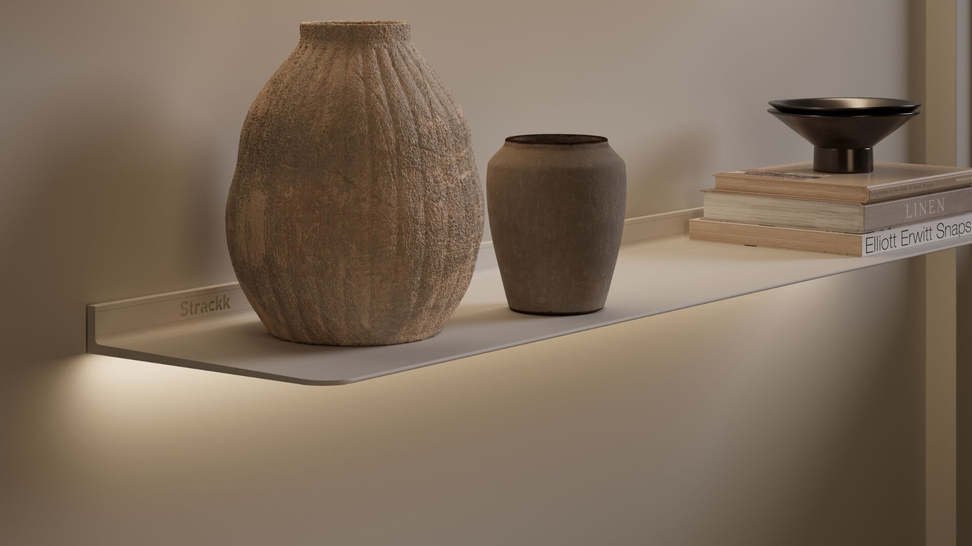 Алюминиевая полка со встроенным освещением Strackk WALL SHELF WITH LIGHT UNDER ARCH-00138510 - Вид №7