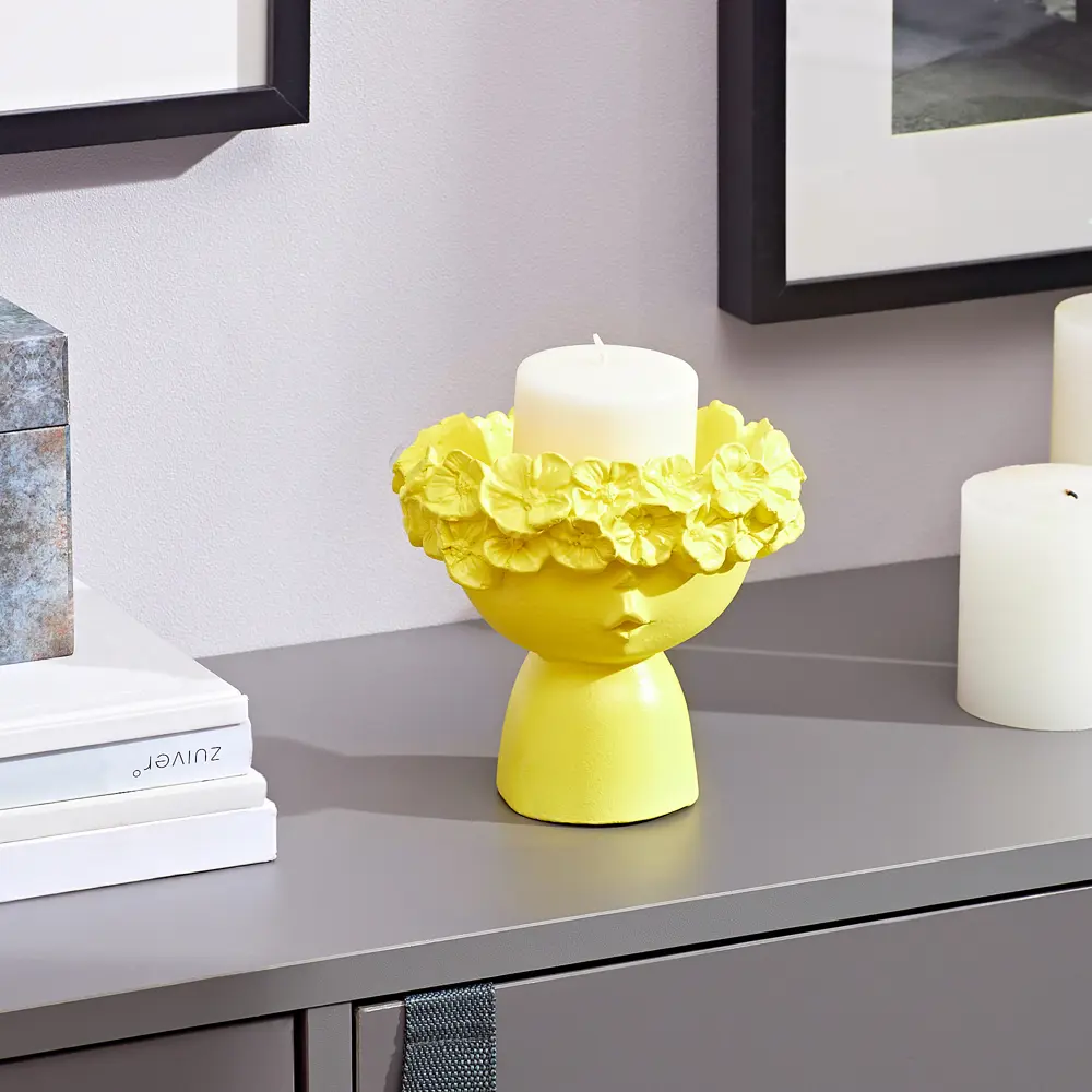 Ваза фигурная Мила гипс цвет лимон 13.3 см EVIS STLM-2012508