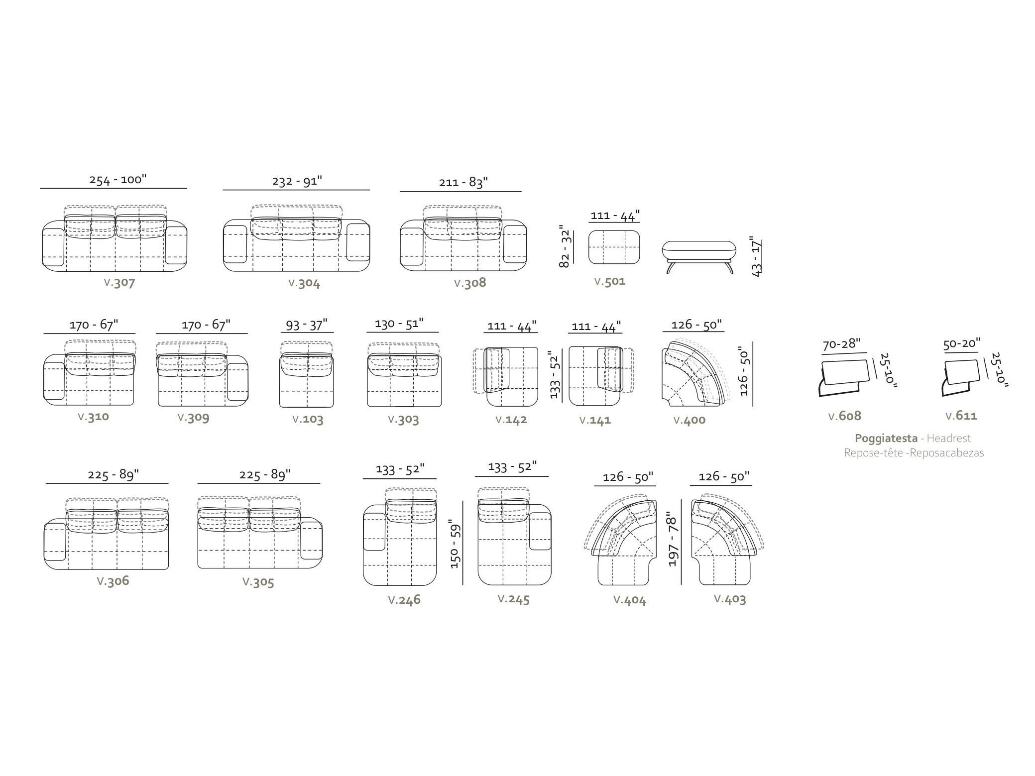 Угловой диван из ткани Max Divani BOGART ARCH-00101336 - Вид №5