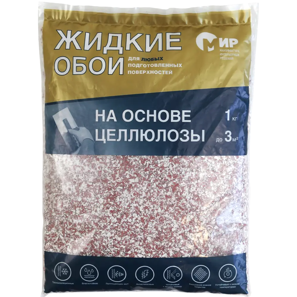 Жидкие обои на основе целлюлозы 1 кг цвет красный 82709807 STLM-2108415 МИР  - Вид №1
