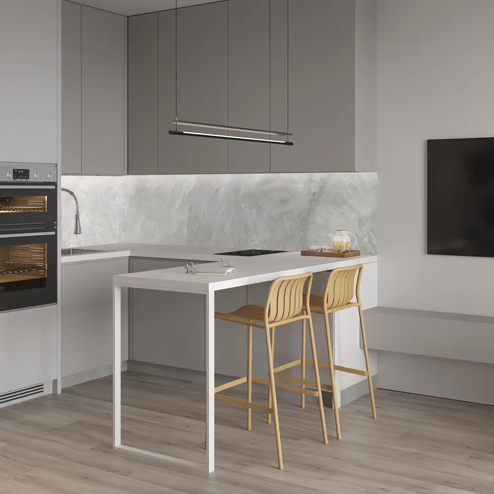 Стеновая панель Alumoart Agat Crystal White 56.1.1 300x60x0.4 см алюминий цвет белый STLM-2161655 - Вид №4
