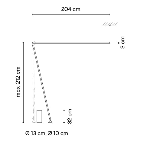 Регулируемая алюминиевая светодиодная напольная лампа Vibia Sticks Solo ARCH-00052249 - Вид №4