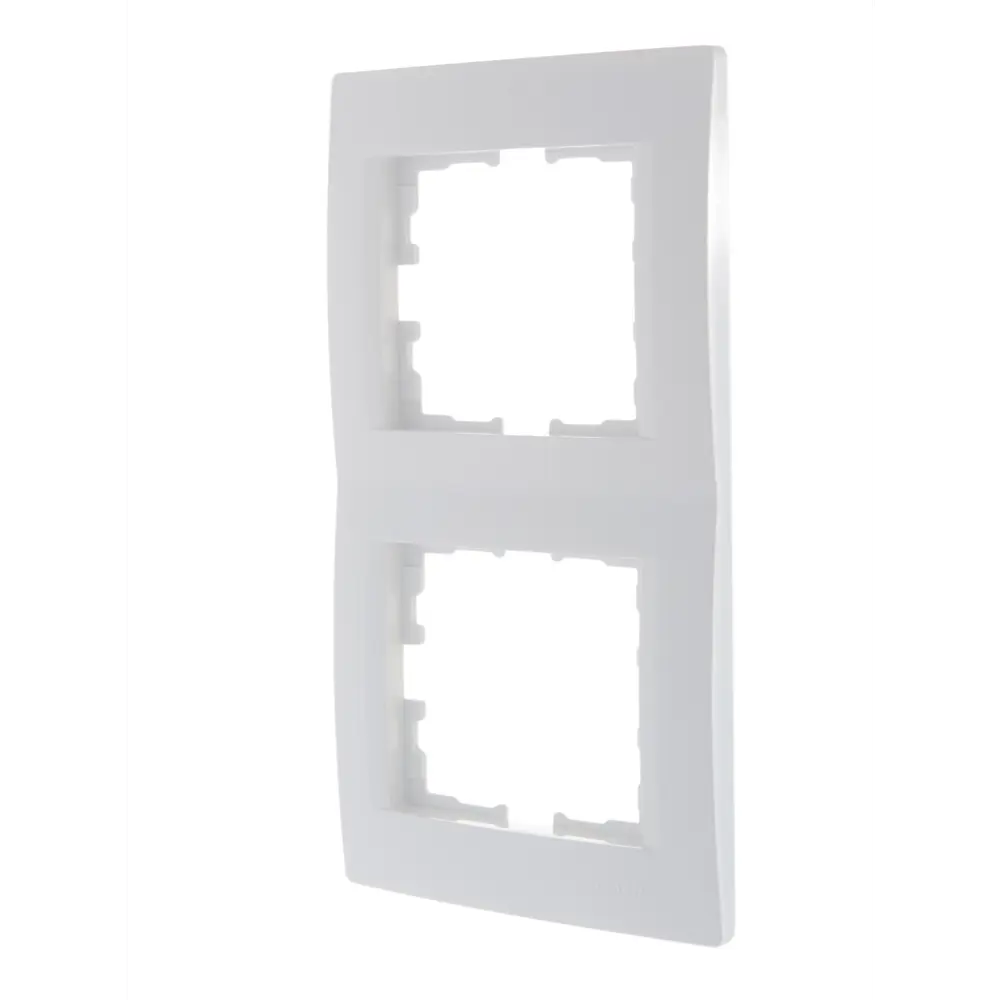 Рамка для розеток и выключателей Lezard Karina 2 поста вертикальная цвет белый STLM-2182678 - Вид №1